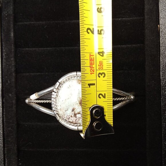 Navajo Handmade Dry Creek Turquoise Cuff Bracelet - Picture 8 of 8